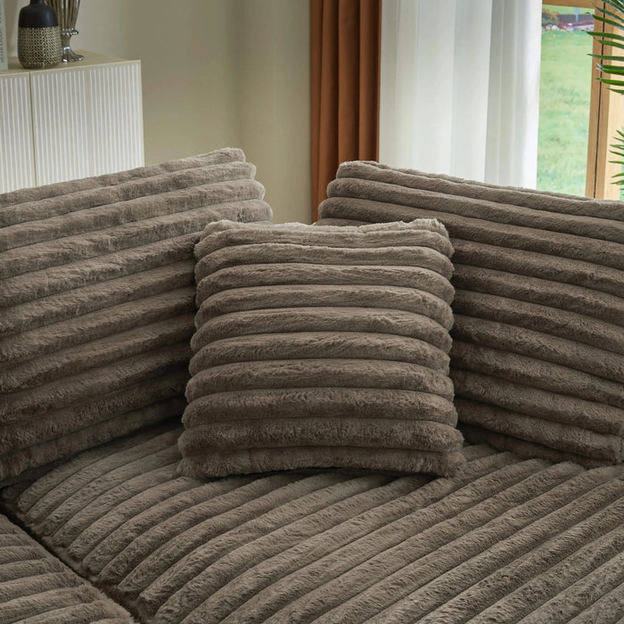 Modern Curved L-Shape Luxury Sectional Oversized Sofa: Minimalist Design, Comfy Sleeper Couch for Living Room, Apartment & Reception Spaces,No Assembly Required Default -DTYStore