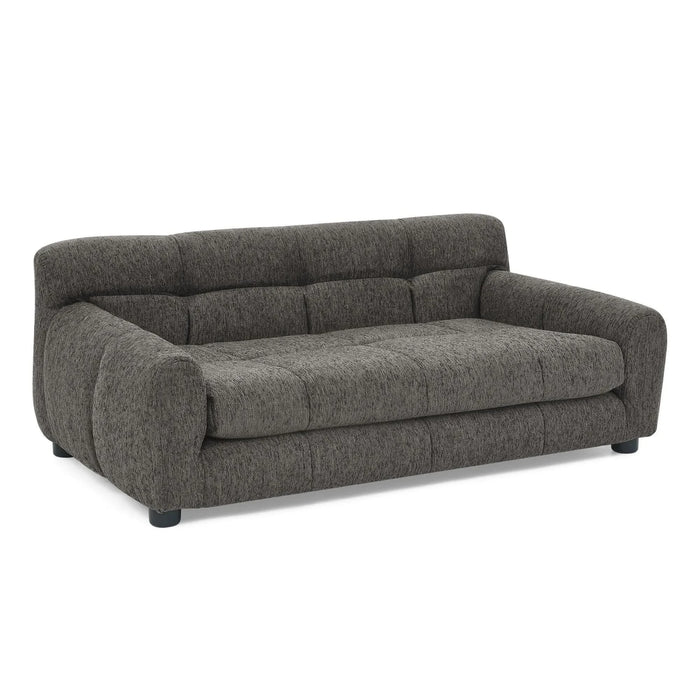 Modern Dark Gray Pet Sofa with Backrest and Armrests, Linen Fabric, 38'x14.5'x22' for Small and Medium Dogs - DTY Store