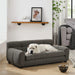 Modern Dark Gray Pet Sofa with Backrest and Armrests, Linen Fabric, 38'x14.5'x22' for Small and Medium Dogs - DTY Store