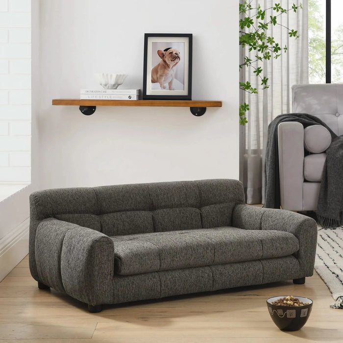 Modern Dark Gray Pet Sofa with Backrest and Armrests, Linen Fabric, 38'x14.5'x22' for Small and Medium Dogs Pet Beds & Furniture, Pet Supplies, searchfilter_Pet Supplies| DTY Store