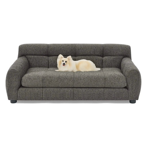 Modern Dark Gray Pet Sofa with Backrest and Armrests, Linen Fabric, 38'x14.5'x22' for Small and Medium Dogs Default -DTYStore