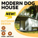Modern Design Outdoor Dog House with Food Bowl and Wheels, Grey Pine, 44.1 x 22.1 x 28.8 inches Default -DTYStore