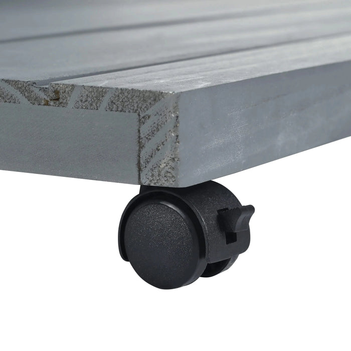 Modern Design Outdoor Dog House with Food Bowl and Wheels, Grey Pine, 44.1 x 22.1 x 28.8 inches Default -DTYStore