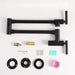 Modern Design Wall Mount Pot Filler Faucet Folding Stretchable Black Brass Stainless Steel Default -DTYStore