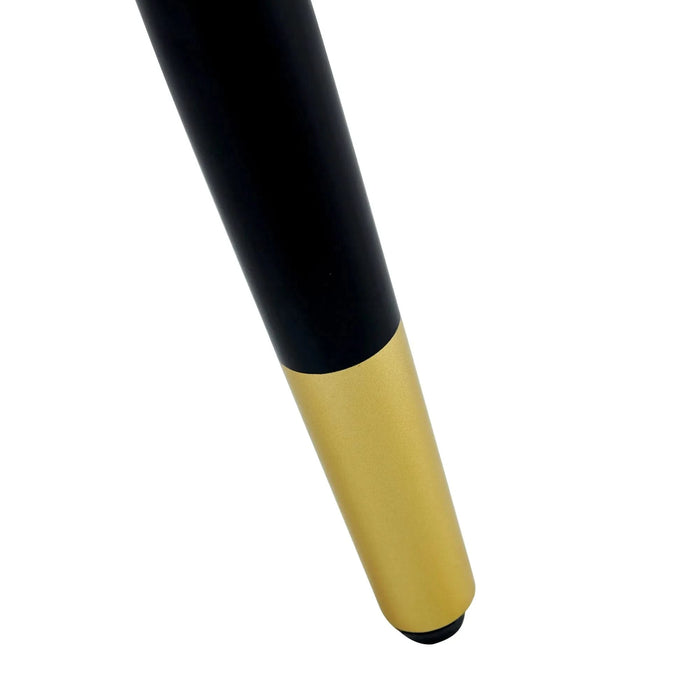 Modern Dining Chair Set of 4 with Light Gray Brown Dual Tone PU Leather Backrest and Black Metal Legs Default -DTYStore