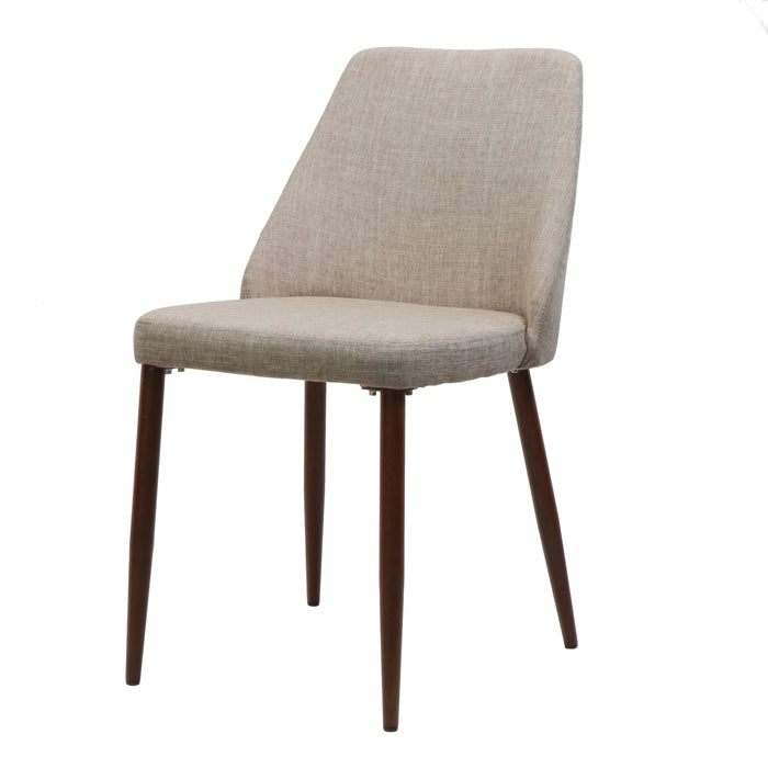 Modern Dining Chair with Wood Finish Iron Legs in Wheat Fabric Default -DTYStore