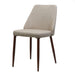Modern Dining Chair with Wood Finish Iron Legs in Wheat Fabric Default -DTYStore