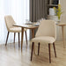 Modern Dining Chair with Wood Finish Iron Legs in Wheat Fabric Default -DTYStore