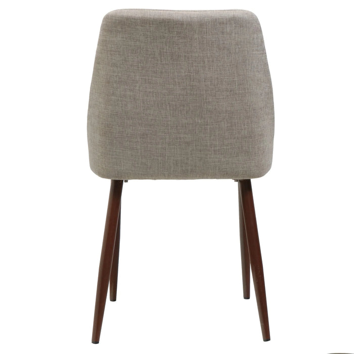 Modern Dining Chair with Wood Finish Iron Legs in Wheat Fabric Default -DTYStore