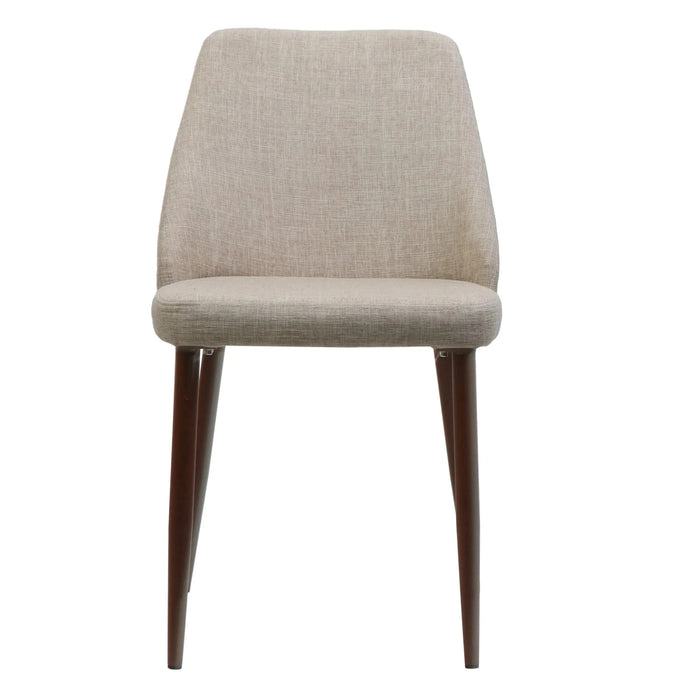 Modern Dining Chair with Wood Finish Iron Legs in Wheat Fabric Default -DTYStore