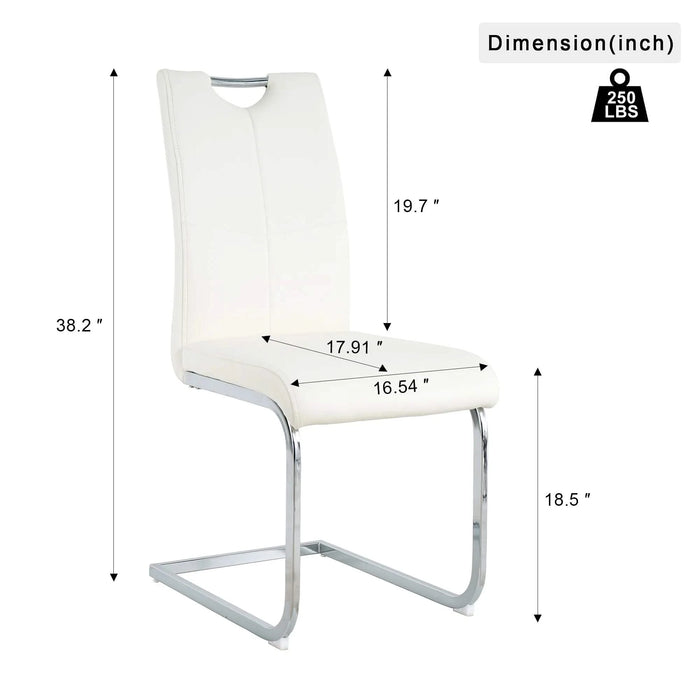 Modern Dining Chairs with Faux Leather Padded Seat Dining Living Room Chairs Upholstered Chair with Chrome Metal Legs Design for Kitchen, Living, Bedroom, Dining Room Side Chairs Set of 4 Default -DTYStore