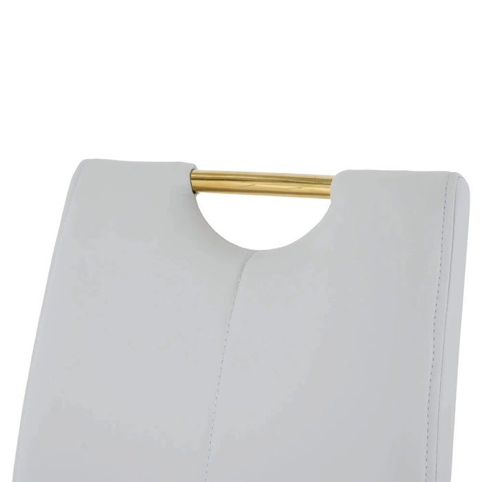 Modern Dining Chairs with Faux Leather Padded Seat Dining Living Room Chairs Upholstered Chair with gold Metal Legs Design for Kitchen, Living, Bedroom, Dining Room Side Chairs Set of 6 Default -DTYStore