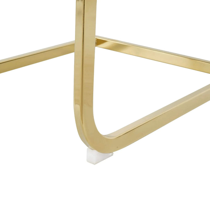 Modern Dining Chairs with Faux Leather Padded Seat Dining Living Room Chairs Upholstered Chair with gold Metal Legs Design for Kitchen, Living, Bedroom, Dining Room Side Chairs Set of 6 Default -DTYStore