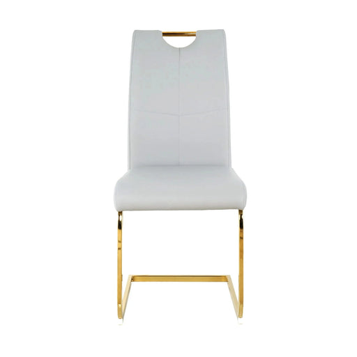 Modern Dining Chairs with Faux Leather Padded Seat Dining Living Room Chairs Upholstered Chair with gold Metal Legs Design for Kitchen, Living, Bedroom, Dining Room Side Chairs Set of 6 Default -DTYStore