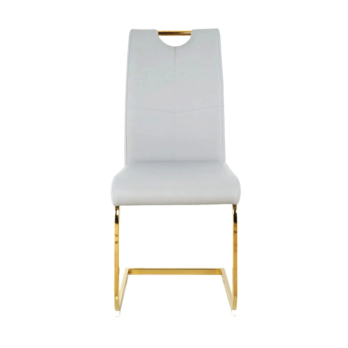 Modern Dining Chairs with Faux Leather Padded Seat Dining Living Room Chairs Upholstered Chair with gold Metal Legs Design for Kitchen, Living, Bedroom, Dining Room Side Chairs Set of 6 Default -DTYStore