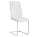 Modern Dining Chairs with Faux Leather Padded Seat and Metal Legs in White, Set of 4 Default -DTYStore