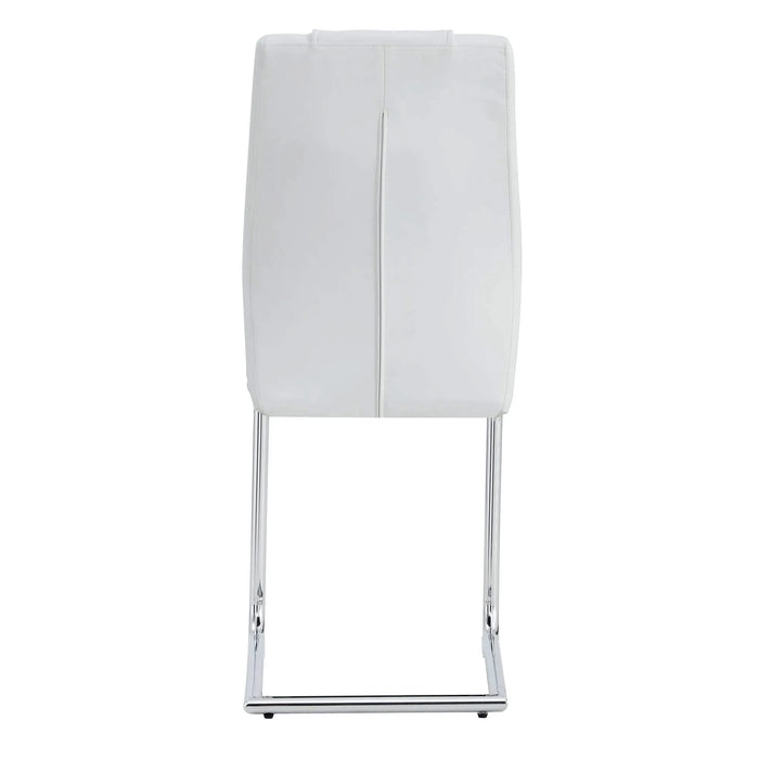 Modern Dining Chairs with Faux Leather Padded Seat and Metal Legs in White, Set of 4 Default -DTYStore