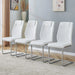 Modern Dining Chairs with Faux Leather Padded Seat and Metal Legs in White, Set of 4 Default -DTYStore