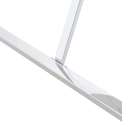 Modern Dining Table, 55 inch Faux Marble Kitchen Table for 4 People, Rectangular Dinner Table for Dining Room, Home Office, Living Room Furniture, Easy Assembly, (White & Silver)(Only Table) Default -DTYStore