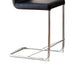 Modern Elegance Black Color Leatherette 2pcs Counter Height Dining Chairs Chrome Metal Legs Dining Room High Chairs Default -DTYStore