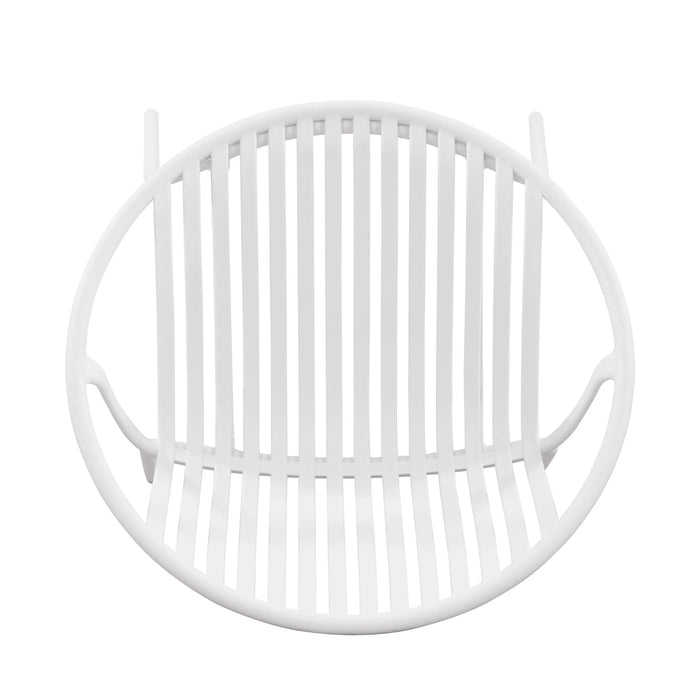 Modern Expandable Outdoor Dining Set with Stackable Chairs, White and Teak, Acacia Wood and Metal Default -DTYStore