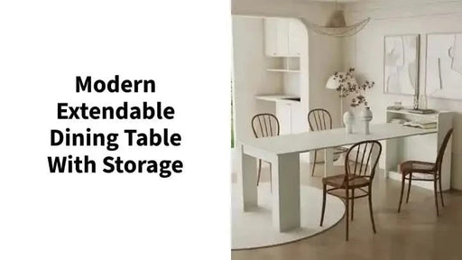 Modern Extendable Dining Table with Storage Default -DTYStore