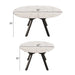 Modern Extendable White Circular Dining Table with MDF Top and Metal Legs for 4-6 Persons Default -DTYStore