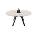 Modern Extendable White Circular Dining Table with MDF Top and Metal Legs for 4-6 Persons Default -DTYStore