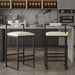 Modern Faux Leather Upholstered Bar Stools Set with Metal Frame in Beige for Counter or Kitchen Island Default -DTYStore