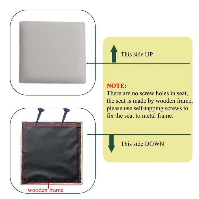 Modern Faux Leather Upholstered Bar Stools Set with Metal Frame in Beige for Counter or Kitchen Island Default -DTYStore