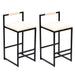 Modern Faux Leather Upholstered Bar Stools Set with Metal Frame in Beige for Counter or Kitchen Island Default -DTYStore