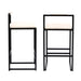 Modern Faux Leather Upholstered Bar Stools Set with Metal Frame in Beige for Counter or Kitchen Island Default -DTYStore