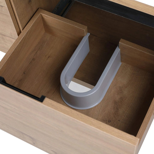 Modern Floating Bathroom Vanity Cabinet with Resin Sink, Soft Close Doors and Drawer, 48 Inch, Imitative Oak Default -DTYStore