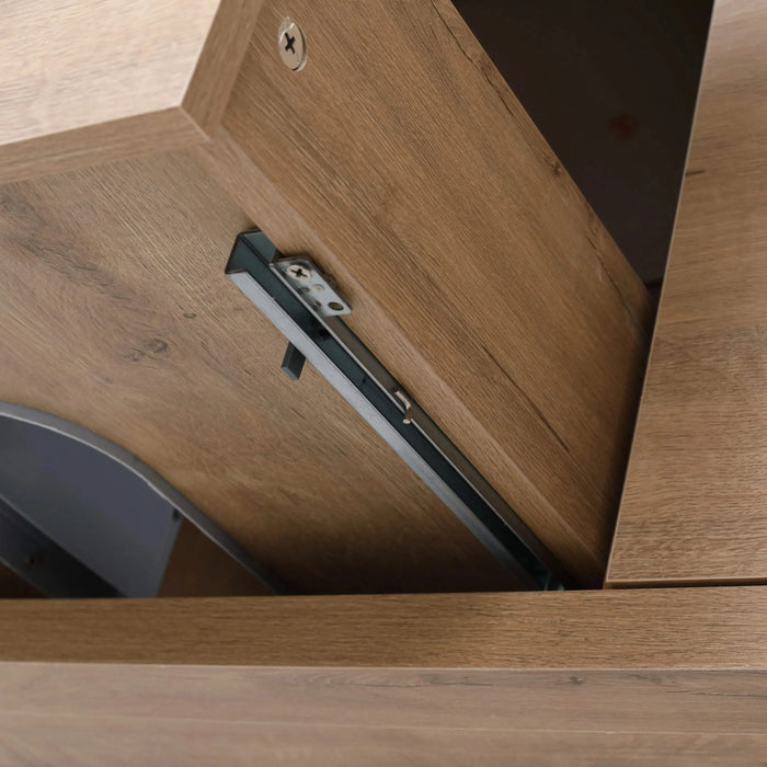 Modern Floating Bathroom Vanity Cabinet with Resin Sink, Soft Close Doors and Drawer, 48 Inch, Imitative Oak Default -DTYStore