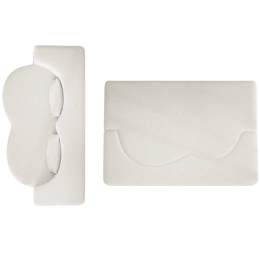 Modern Floor Sofa with 2 Pillows,Convertible Teddy Fabric Foam Filled Sleeper Sofa Bed,15 ' Full Size Folding Mattress for Living Room,Guest Bed,Playroom,no assembly required,Beige Default -DTYStore