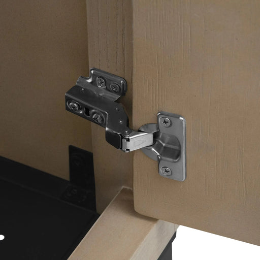 Modern Freestanding 20-Inch Natural Bathroom Vanity with White Ceramic Sink, Hot and Cold Faucet, 1-Door Cabinet & Open Iron Shelf, Magnesium Oxide and Iron Frame Default -DTYStore