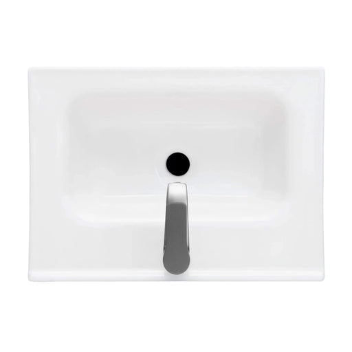 Modern Freestanding 20-Inch Natural Bathroom Vanity with White Ceramic Sink, Hot and Cold Faucet, 1-Door Cabinet & Open Iron Shelf, Magnesium Oxide and Iron Frame Default -DTYStore