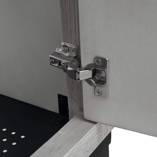 Modern Freestanding 20-Inch White Bathroom Vanity with White Ceramic Sink, Hot and Cold Faucet, 1-Door Cabinet & Open Iron Shelf, Magnesium Oxide and Iron Frame Default -DTYStore