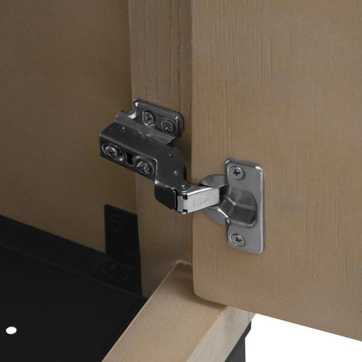 Modern Freestanding 32-Inch Bathroom Vanity with White Ceramic Sink, Hot and Cold Faucet, 2-Door Natural Cabinet & Open Iron Shelf, Magnesium Oxide Frame Default -DTYStore