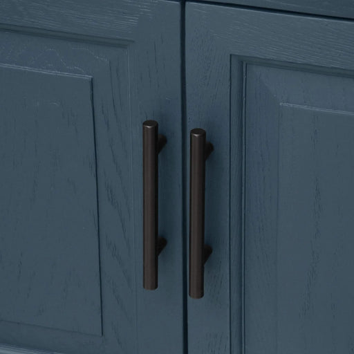 Modern Freestanding 32-Inch Blue Bathroom Vanity with White Ceramic Sink, Hot and Cold Faucet, 2-Door Cabinet & Open Iron Shelf, Magnesium Oxide Frame Default -DTYStore