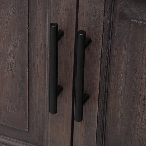 Modern Freestanding 36-Inch Bathroom Vanity with White Ceramic Sink, Hot and Cold Faucet, 2-Door Walnut Cabinet & Open Iron Shelf Default -DTYStore