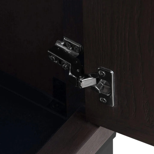 Modern Freestanding 36-Inch Bathroom Vanity with White Ceramic Sink, Hot and Cold Faucet, 2-Door Walnut Cabinet & Open Iron Shelf Default -DTYStore