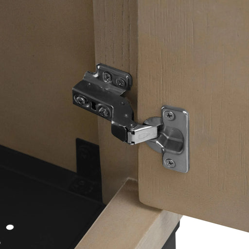 Modern Freestanding 36-Inch Bathroom Vanity with White Ceramic Sink, Hot and Cold Faucet, Storage Cabinet & Open Iron Shelf Default -DTYStore