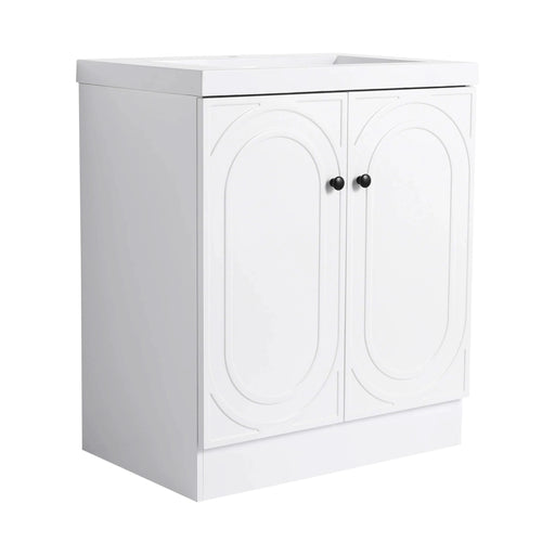 Modern Freestanding Bathroom Vanity White Resin Sink with Soft-Close Cabinet Doors in Plywood Default -DTYStore