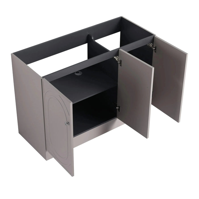 Modern Freestanding Bathroom Vanity with 3 Soft-Close Cabinet Doors in Khaki Plywood - 48 Inches, Excluding Sink Default -DTYStore
