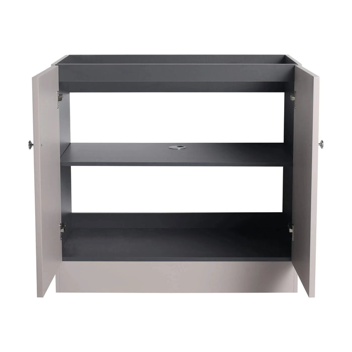 Modern Freestanding Bathroom Vanity with Soft-Close Cabinet Doors in Khaki Plywood, 36-Inch, Excluding Sink Default -DTYStore