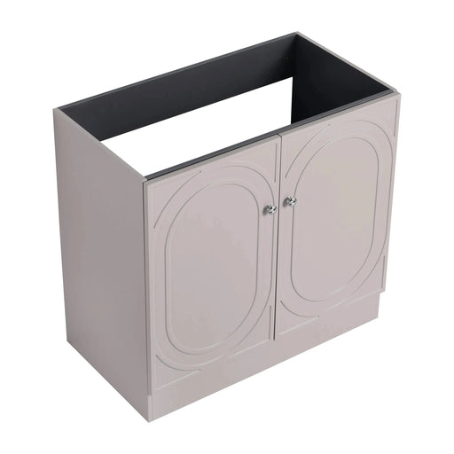 Modern Freestanding Bathroom Vanity with Soft-Close Cabinet Doors in Khaki Plywood, 36-Inch, Excluding Sink Default -DTYStore