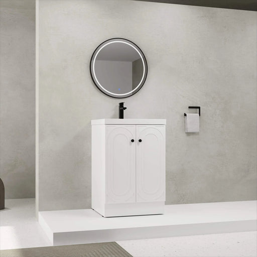Modern Freestanding Bathroom Vanity with White Resin Sink & Soft-Close Cabinet Doors, Durable Plywood, 24-Inch Default -DTYStore