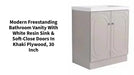 Modern Freestanding Bathroom Vanity with White Resin Sink & Soft-Close Doors in Khaki Plywood, 30 Inch Default -DTYStore
