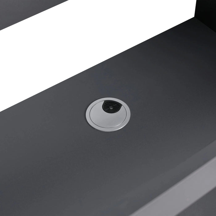 Modern Freestanding Bathroom Vanity with White Resin Sink & Soft-Close Doors in Khaki Plywood, 30 Inch Default -DTYStore